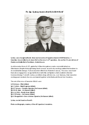 A preview of a PDF biography for Bird, Sydney Dennis